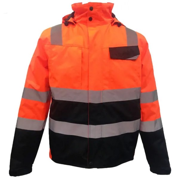 Мужская Двухцветная Светоотражающая парка, куртка, защитная куртка, теплая рабочая одежда, уличная Рабочая водонепроницаемая куртка для му...