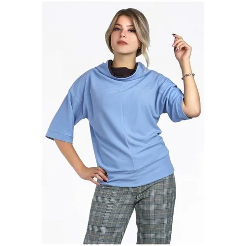 Блуза  Setty'S Collection, повседневный стиль, свободный силуэт, размер 52, голубой