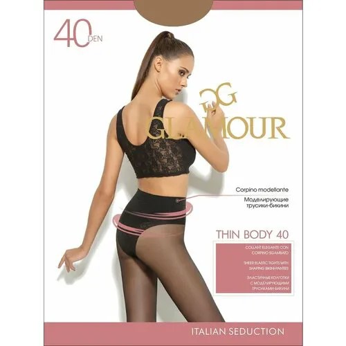 Колготки Glamour Thin Body, 40 den, размер 4/L, бежевый