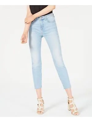 7 FOR ALL MANKIND Женские синие зауженные джинсы до щиколотки с необработанным краем и высокой талией 28