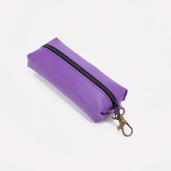 Ключница на молнии, длина 13 см, металлическое кольцо, цвет фиолетовый