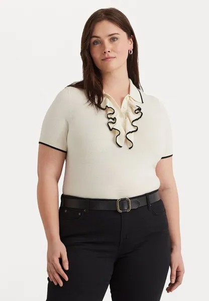 Рубашка-поло TREAHIAN SHORT SLEEVE Lauren Ralph Lauren Woman, цвет mascarpone cream/black