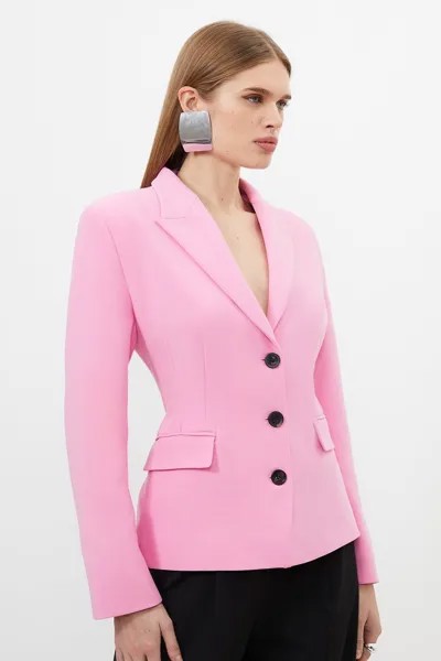 Компактный эластичный пиджак с вытачками и вытачками Karen Millen, розовый
