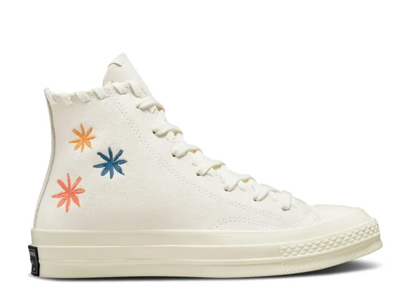 Кроссовки Converse Wmns Chuck 70 High 'Embroidered Floral - Egret', кремовый