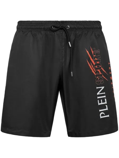 Плавки-шорты с логотипом Plein Sport, черный