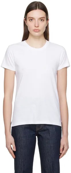 Белая бесшовная футболка Auralee