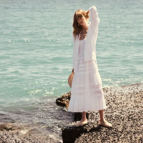 Платье Calliste из хлопковой вуали J.Crew, белый