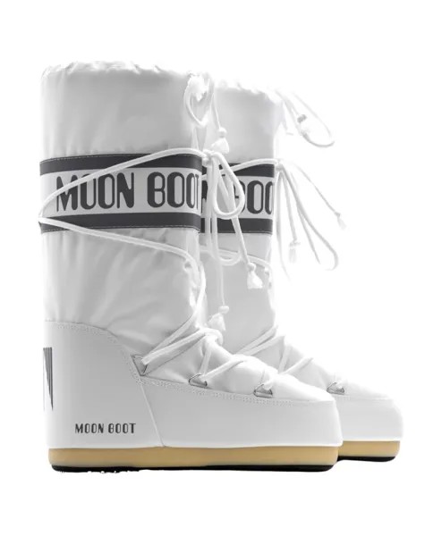 Нейлоновые зимние ботинки культового дизайна Moon Boot, белый