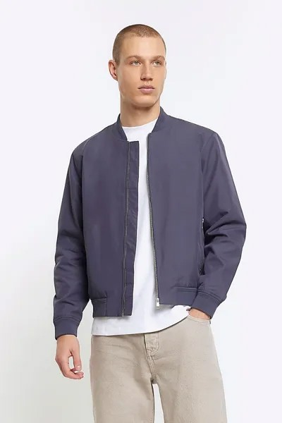 Хлопковая куртка-бомбер River Island, синий