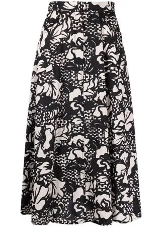 Tela юбка А-силуэта с цветочным принтом