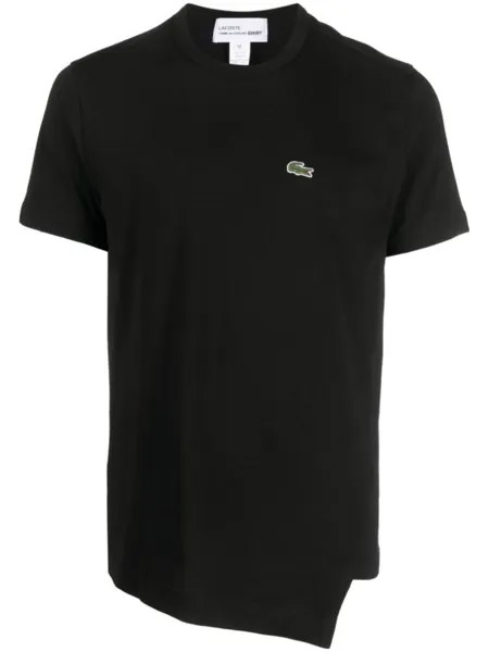 Comme Des Garçons Shirt футболка асимметричного кроя из коллаборации с Lacoste, черный