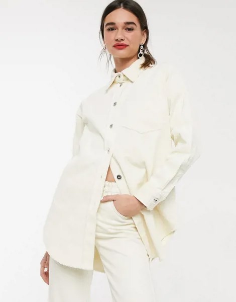 Вельветовая oversized-куртка Soaked In Luxury-Кремовый