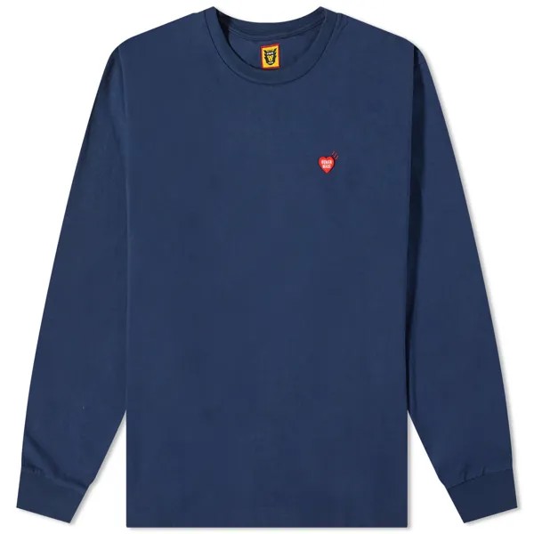 Лонгслив Human Made Long Sleeve Double Heart, темно-синий