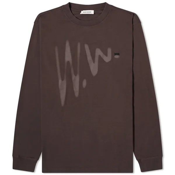 Рубашка Wood Wood Herc Shadow Long Sleeve, цвет Brown Chocolate