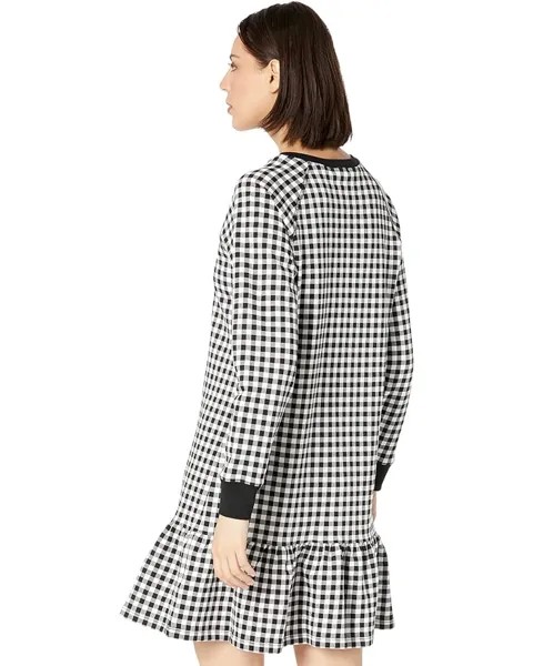 Платье Draper James Sweatshirt Dress in Gingham, черный мульти