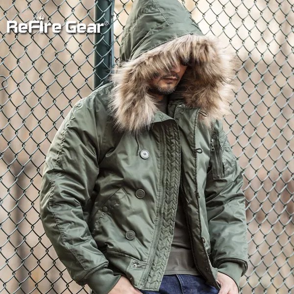 ReFire Gear зимняя Военная тактическая куртка, теплый Тренч, военная куртка с меховым капюшоном, теплая куртка с капюшоном, тактическая куртка-бо...
