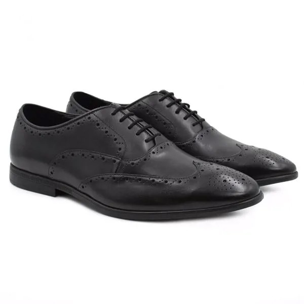Мужские оксфорды брогированные Clarks, черные