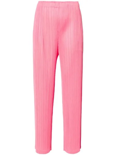 Pleats Please Issey Miyake плиссированные брюки прямого кроя, розовый