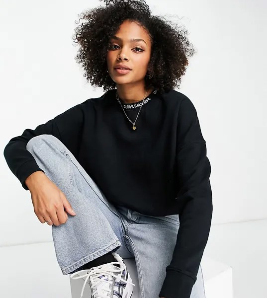 Oversized-свитшот выбеленного черного цвета Quiksilver – эксклюзивно для ASOS-Черный цвет