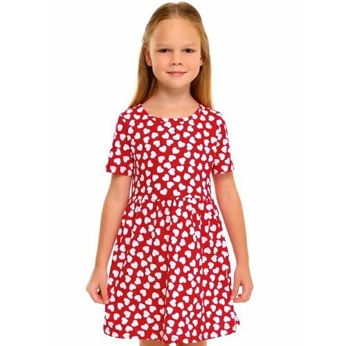 Платье Апрель, размер 56-110, белый, красный