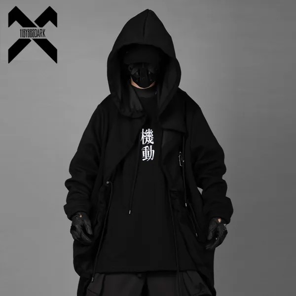 Мужской Длинный плащ с капюшоном 11 BYBB'S DARK, ветровка, весна 2023, толстовка с кулиской, функциональная уличная одежда в стиле хип-хоп