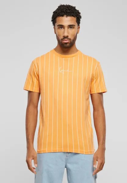 Футболка с принтом Small Signature Karl Kani, цвет orange offwhite