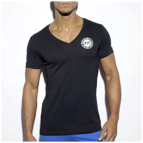 Футболка ES Collection Basic Fitness V-Neck T-Shirt, размер 2XL, черный