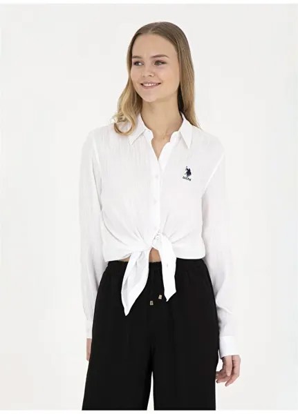 Рубашка женская белая со стандартным воротником KATE U.S. Polo Assn., белый