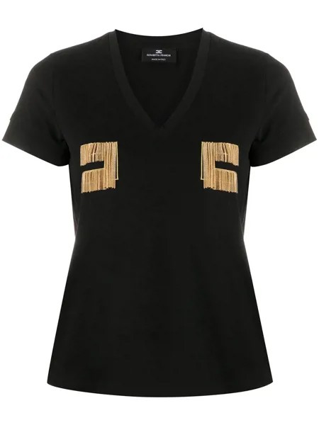 Elisabetta Franchi футболка с вышитым логотипом