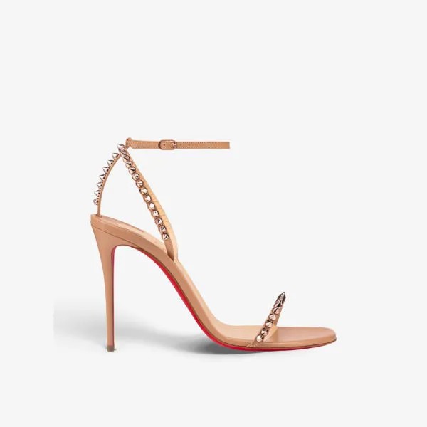 Кожаные босоножки на каблуке So Me 100 Christian Louboutin, цвет nude