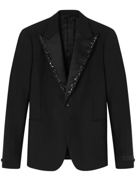 Versace однобортный пиджак с пайетками, черный
