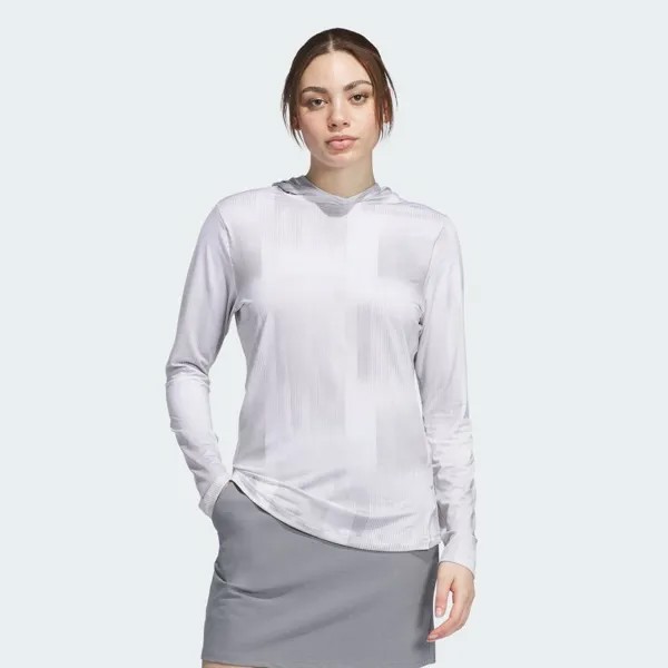 Парка Adidas Printed long sleeve hoodie with UV protection, белый
