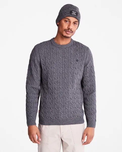 Мужской темно-серый свитер с круглым вырезом Timberland, темно-серый