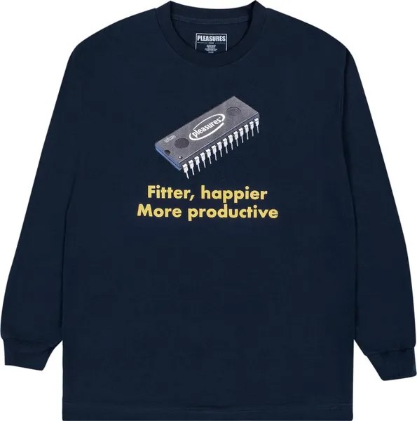 Лонгслив Pleasures Happier Long-Sleeve 'Harbor Blue', синий