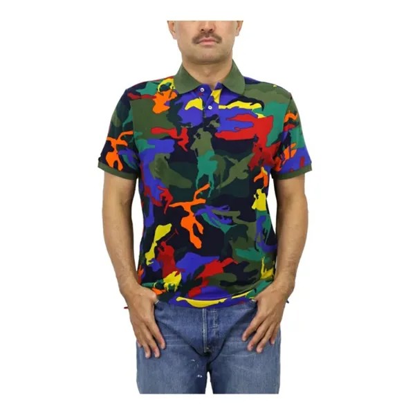 Мужская рубашка-поло с короткими рукавами и камуфляжным принтом Polo Ralph Lauren BIG - TALL