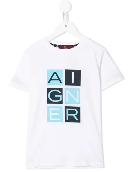 Aigner Kids футболка с логотипом