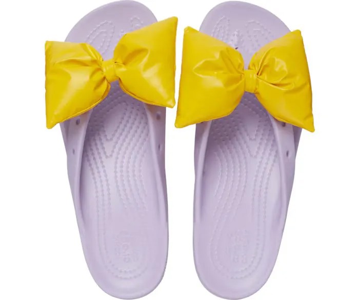 Сланцы Crocs Classic Platform Bow Flip, сиреневый, желтый