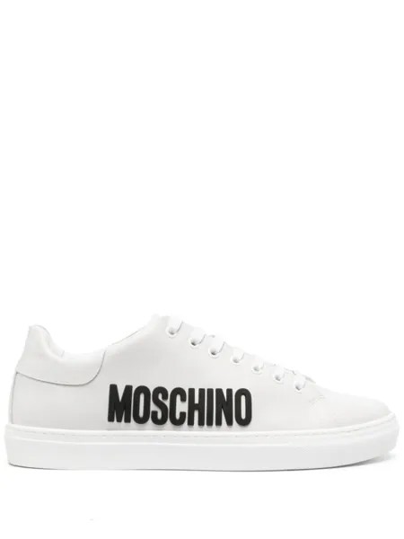 Moschino кроссовки с тисненым логотипом, серый