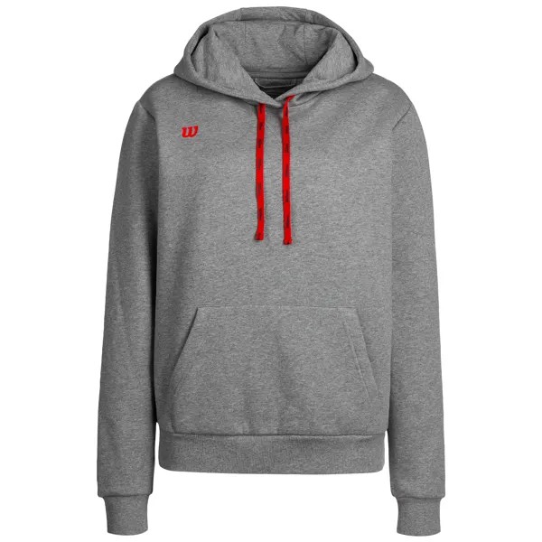 Толстовка Wilson Hoodie Fundamentals, цвет grau/rot