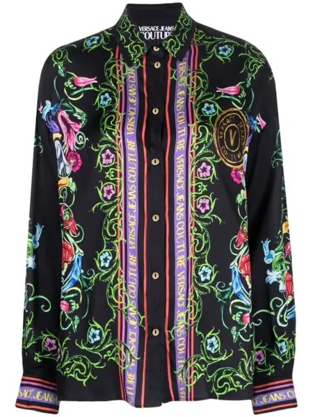 Versace Jeans Couture рубашка с логотипом, черный