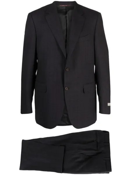 Canali шерстяной костюм с однобортным пиджаком в клетку, серый