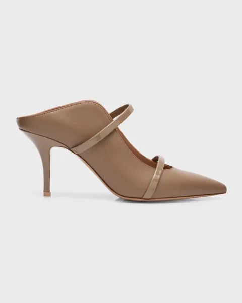 Кожаные туфли-мюли Maureen с двумя ремешками Malone Souliers, цвет Taupe
