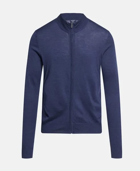 Кардиган из шерсти мериноса Hackett London, темно-синий