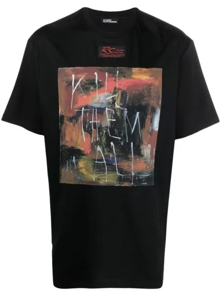 Raf Simons футболка с графичным принтом, черный