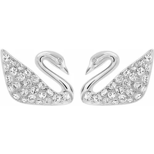 Серьги пусеты SWAROVSKI, кристаллы Swarovski, серебряный