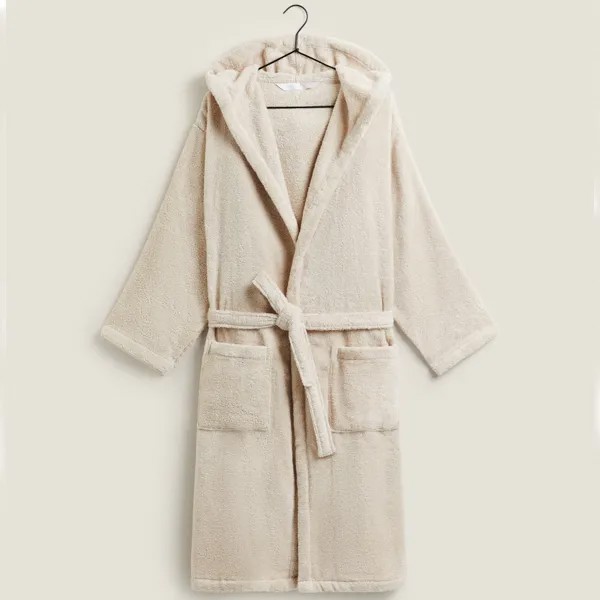 Банный халат Zara Home Extra Soft Hooded, песочный