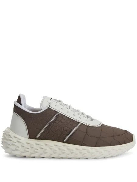 Giuseppe Zanotti кроссовки Urchin с нашивкой-логотипом, коричневый