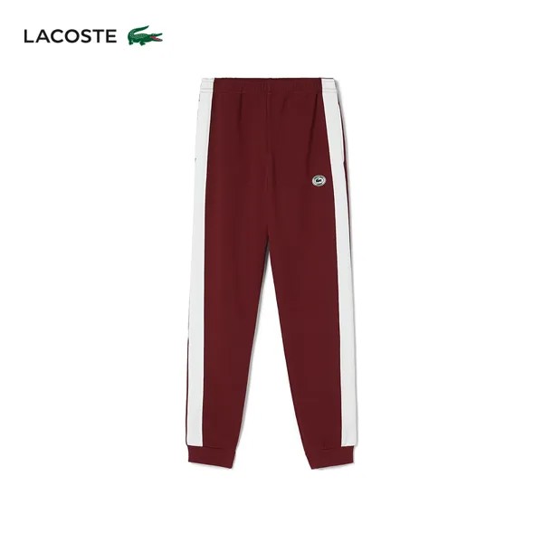 LACOSTE×SPORTY & RICH осенние женские спортивные леггинсы с цветными блоками XF8497, цвет 86А/бордовый