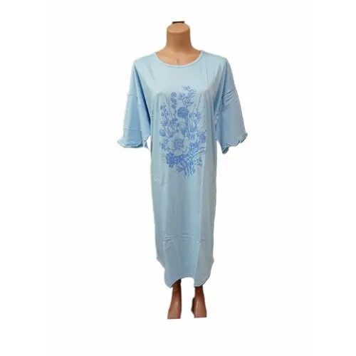 Сорочка Свiтанак средней длины, укороченный рукав, трикотажная, размер 116, голубой