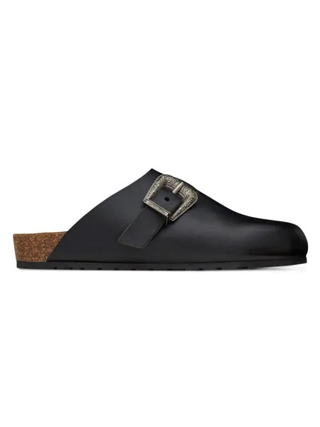 Кожаные мюли с пряжками Saint Laurent, неро